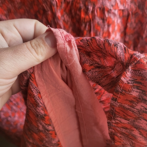 Joie 100% Cotton Tiered Maxi Dress Size Large Fall Boho Flowy Lined - Picture 3 of 8